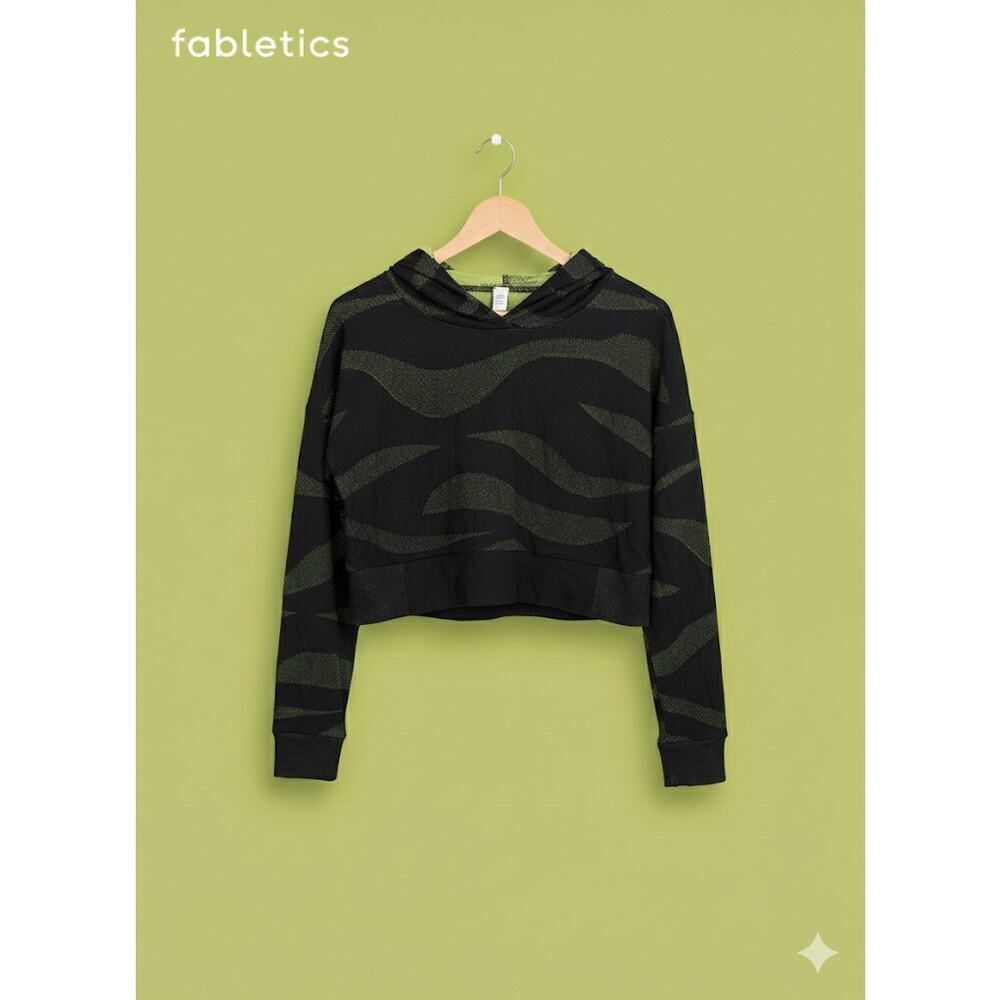 Fabletics Joelle Sculptknit Pullover Hoodie Sweatshirt II Women’s Cropped Top M